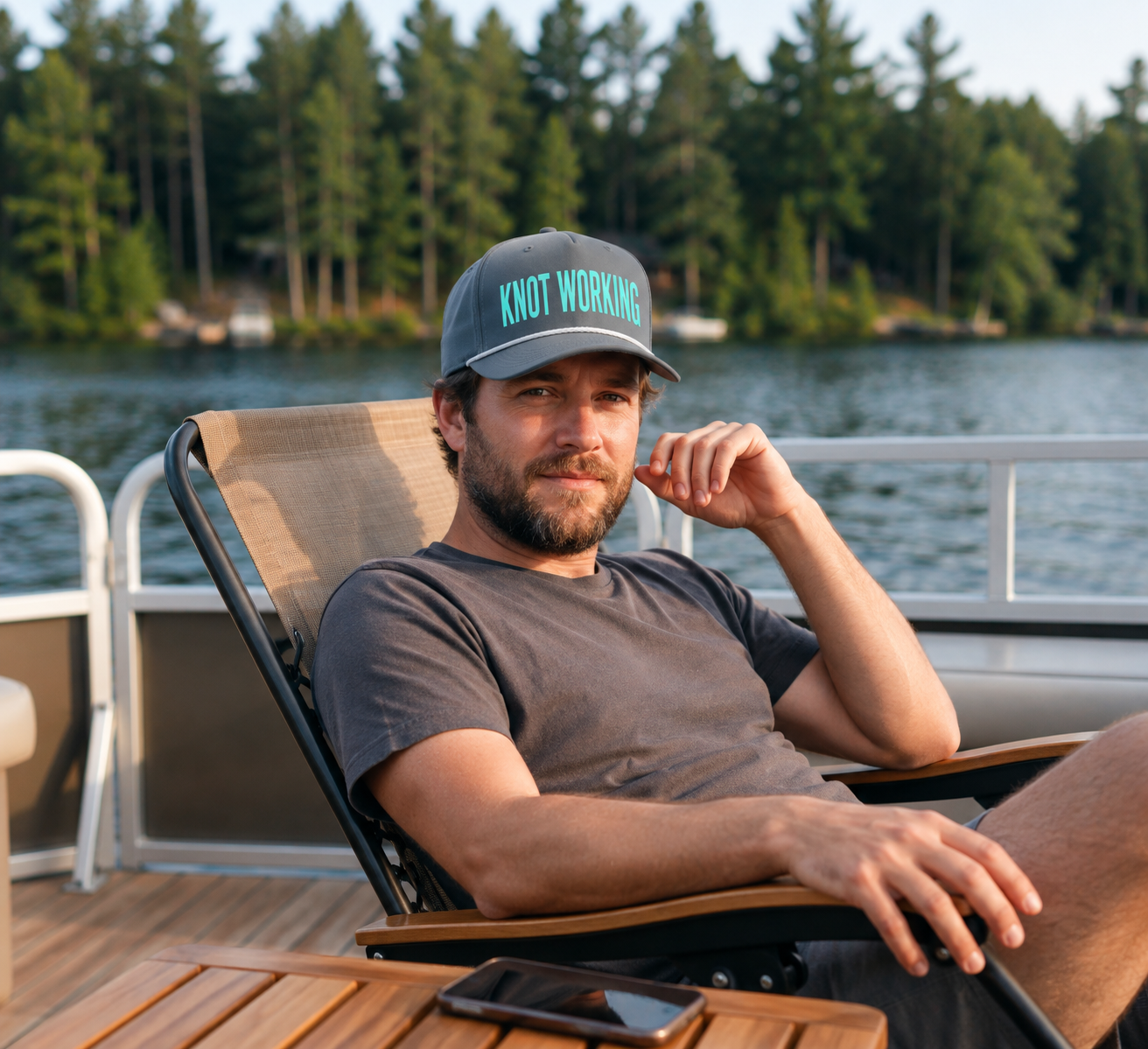 Knot Working nautical boating hat — lifestyle photo