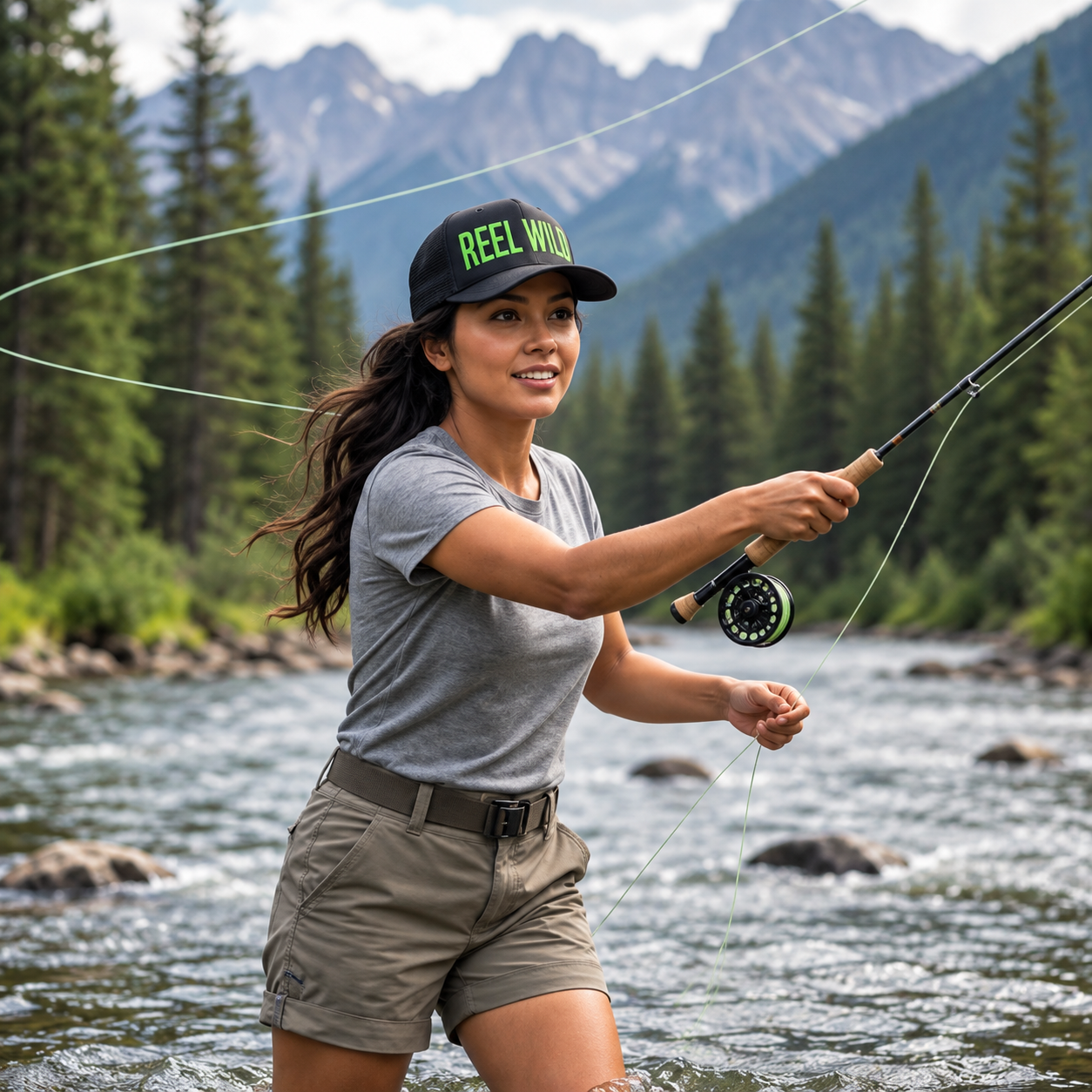 Reel Wild boat hat — lifestyle photo