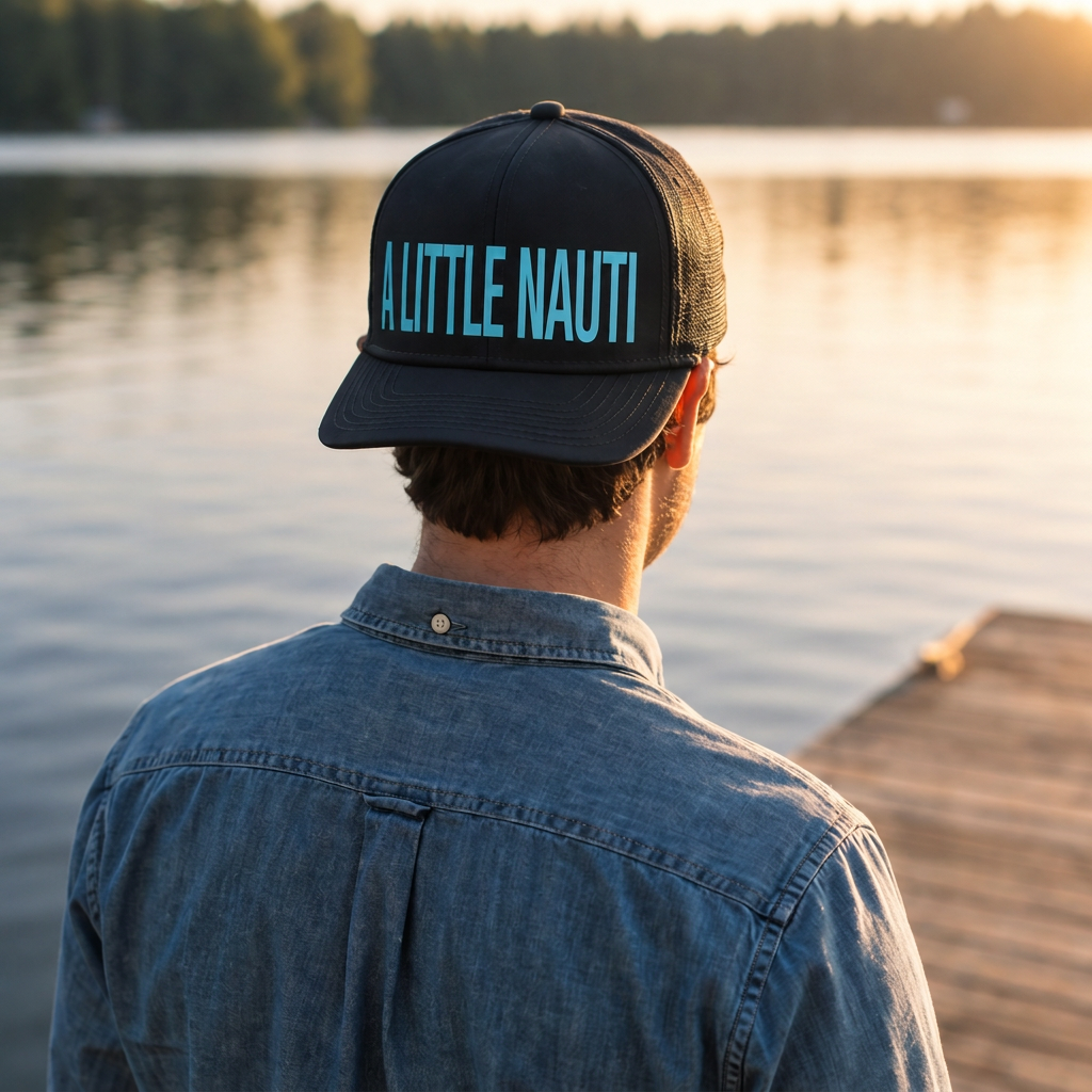 A Little Nauti nautical boating hat — lifestyle photo