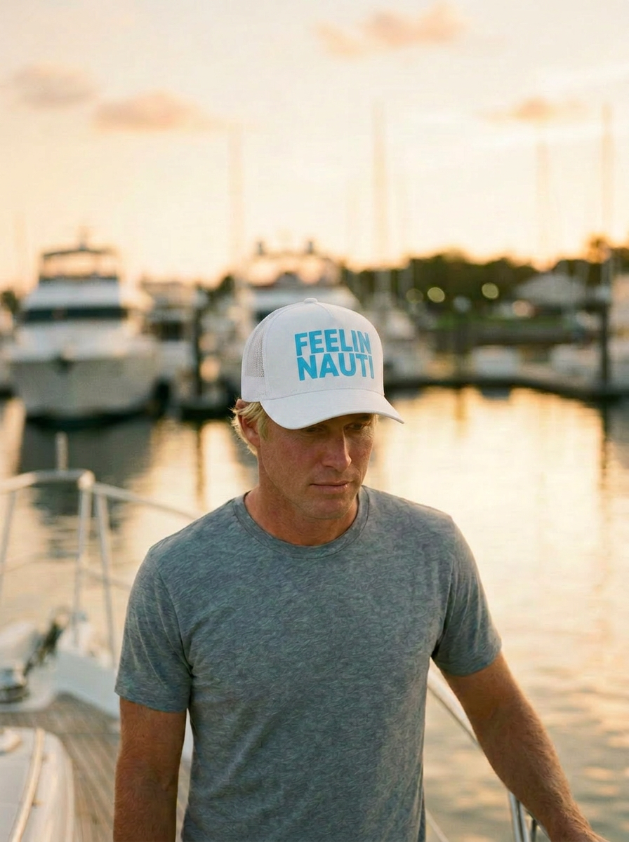 Feelin Nauti boat hat — lifestyle photo