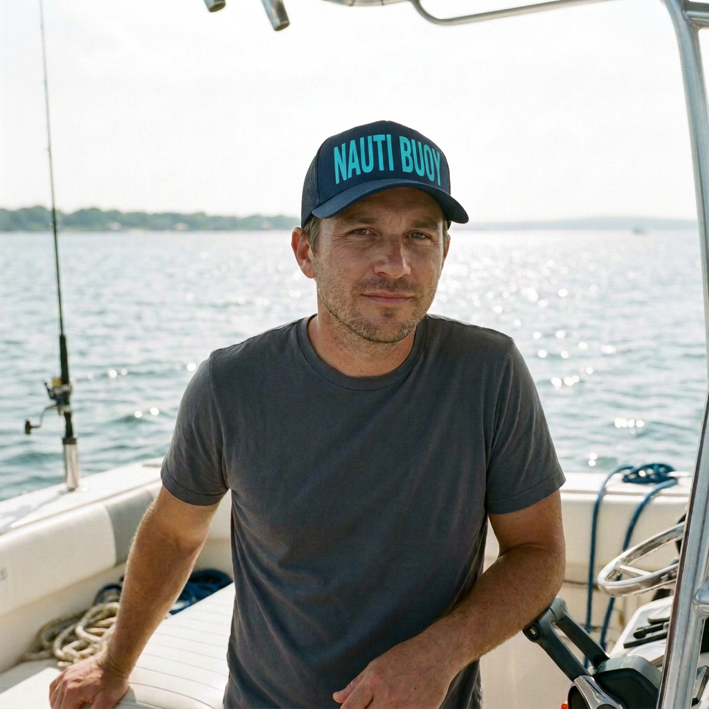 Nauti Buoy lake hat — lifestyle photo