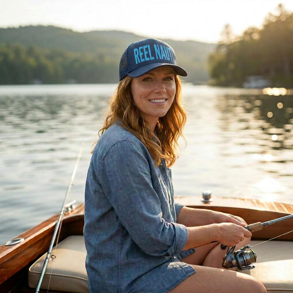 Reel Nauti nautical boating hat — lifestyle photo